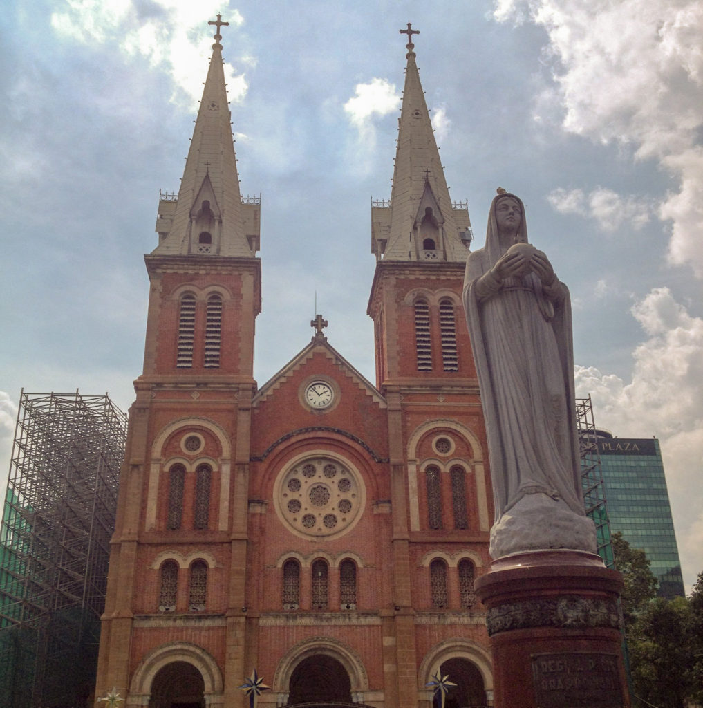 Notre Dame Cathedral and Virgin Mary in Saigon