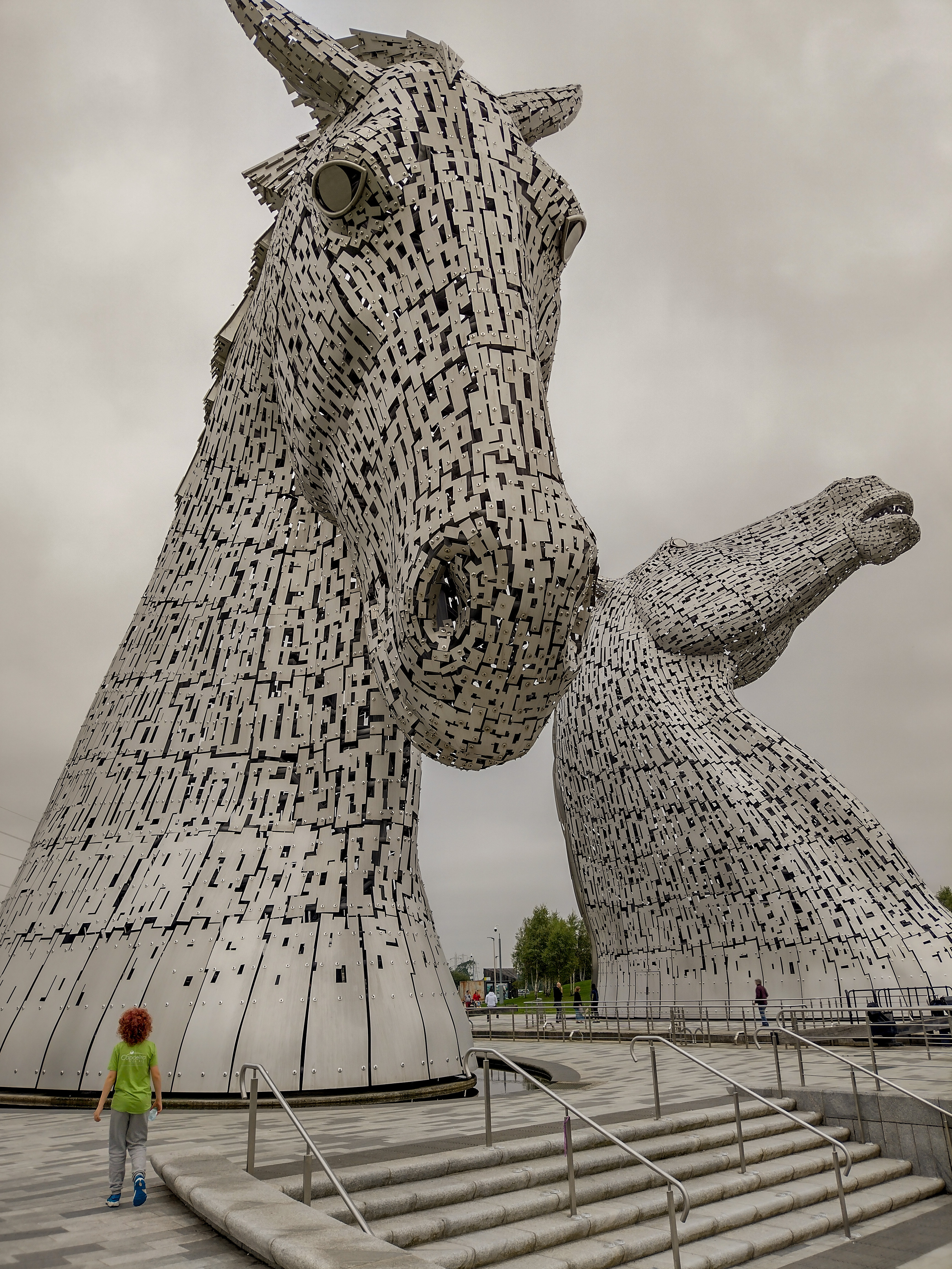 Child by The Kelpies in Falkirk, Scotland
