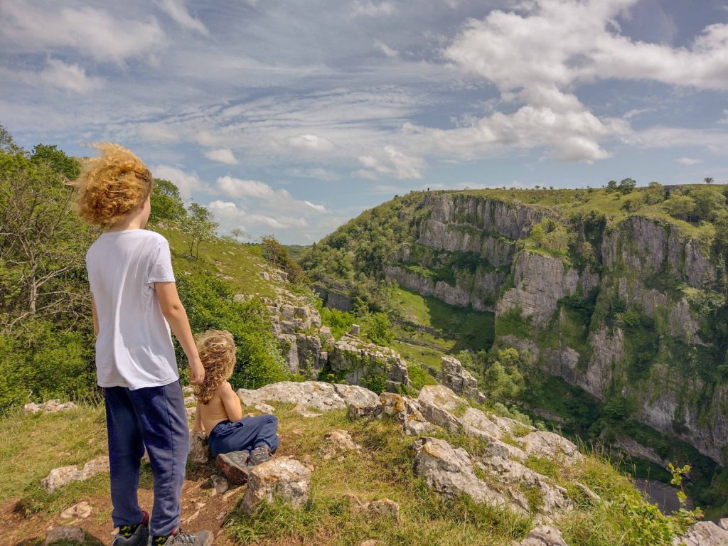 Two Children looking over Cheddar Gorge