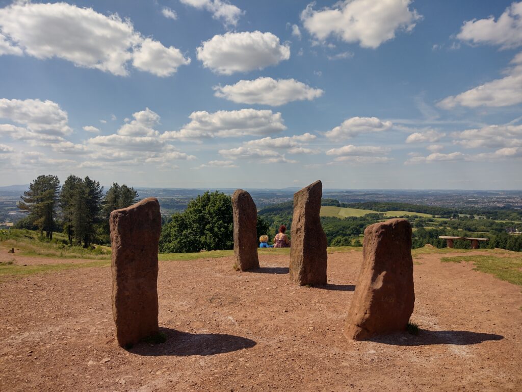 Mother and Child at by the four stones at Clent Hills in Birmingham