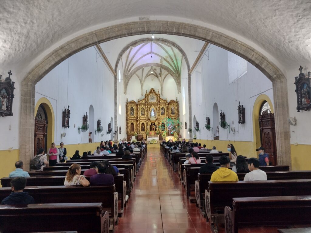 Inside of convento de San Antonio de Padua in Izamal, Mexico