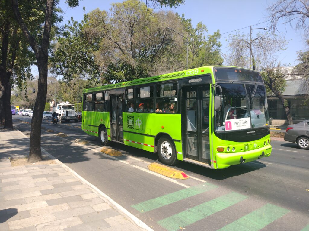 Green RTP Bus in Mexico City